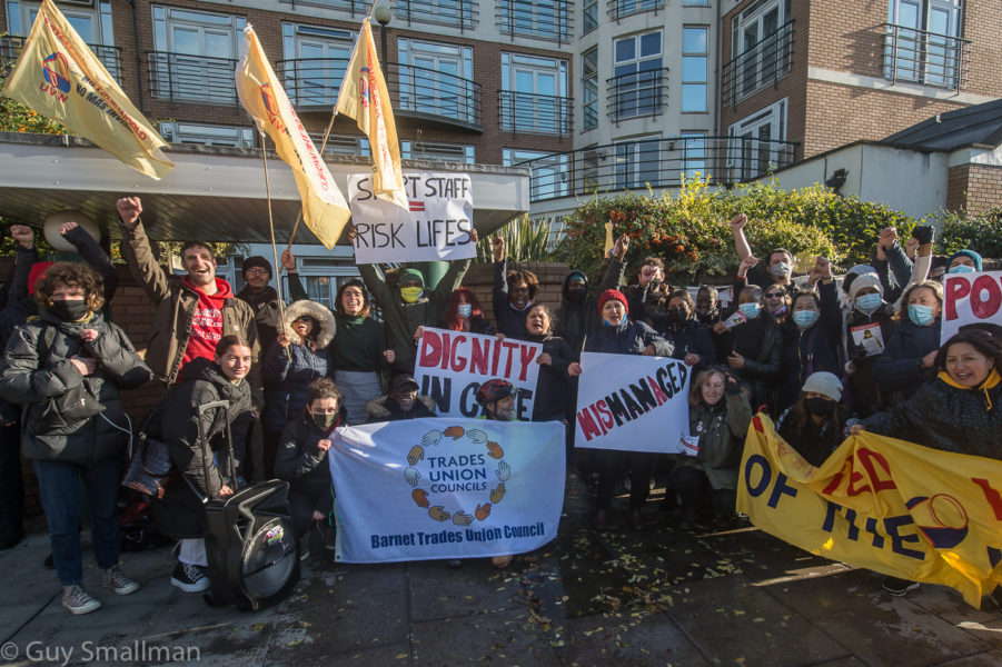 Sage workers on strike