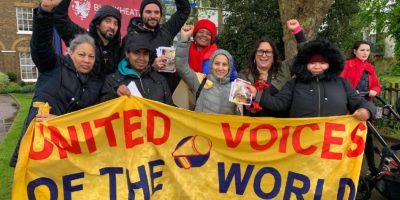 UVW members outside Blackheath Prep school