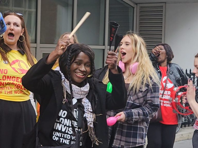 Day 2 of the cleaners’ strike at the Department for Education UK. Fighting for equality!